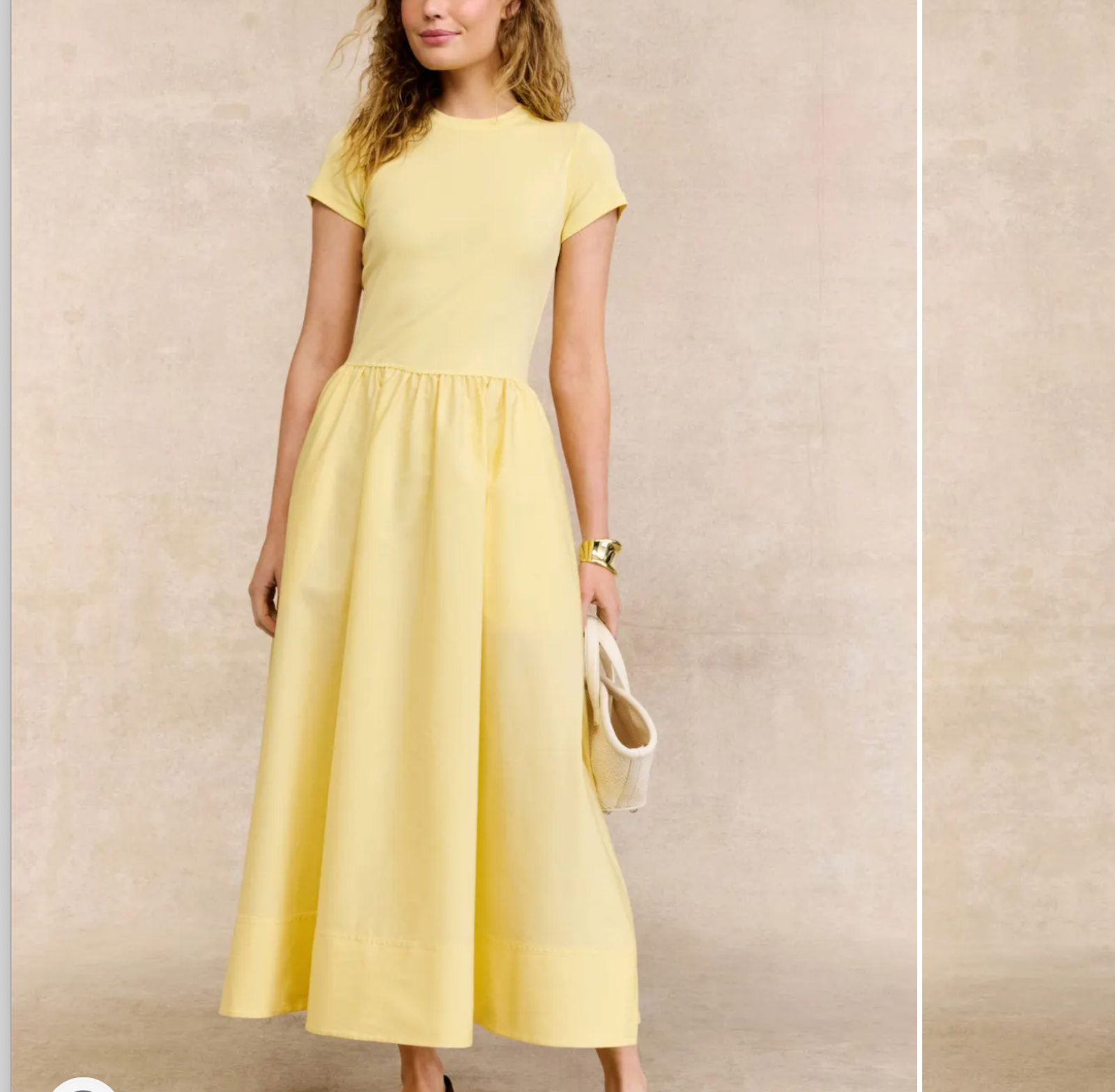 Polo Ralph Lauren Yellow Fit Flare Midi Dress Large Cotton Preppy Designer $400